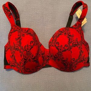 Cacique Red and Black Bra